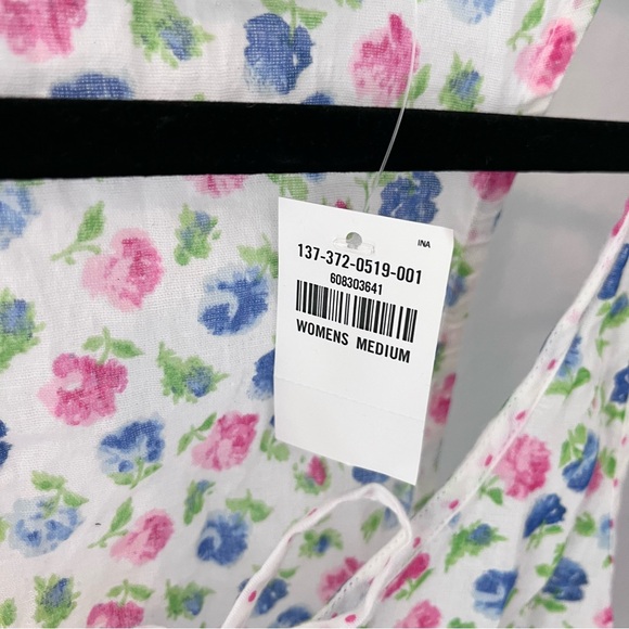 ABERCROMBIE & FITCH White Pink Blue Floral Tank Top Medium NWT - Picture 8 of 9